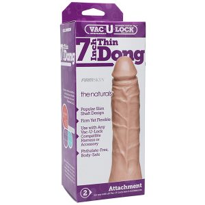 Vac U Lock Thin 7 Inch Natural Dong Attachment BondageBox UK