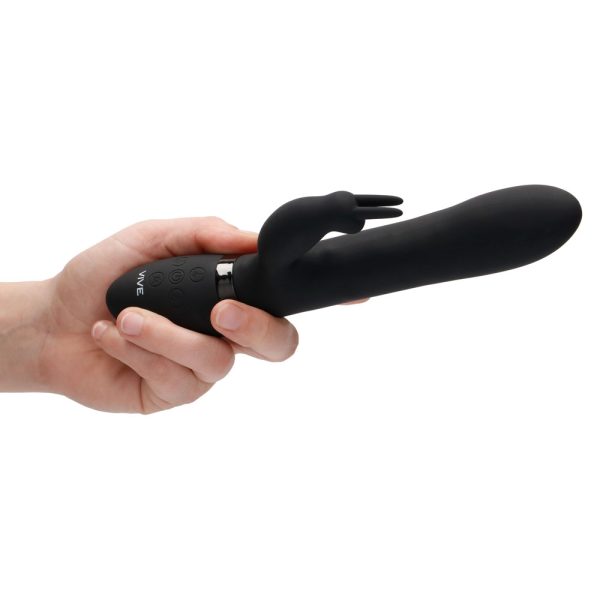 Vive Amoris Black Rabbit Vibrator With Stimulating Beads BondageBox UK
