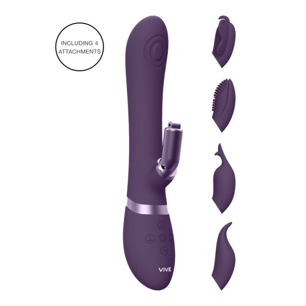 Vive Etsu Interchangeable Rabbit Vibrator Purple BondageBox UK