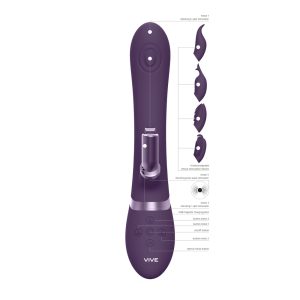 Vive Etsu Interchangeable Rabbit Vibrator Purple BondageBox UK