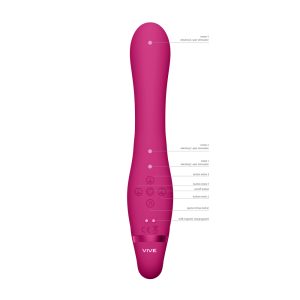 Vive Suki Triple Action Strapless Strap On Vibrator Pink BondageBox UK