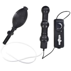 Zepplin Unisex Inflatable Vibrating Anal Wand Black BondageBox UK