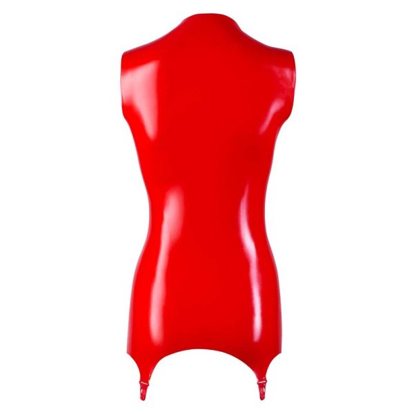 Zip Up Latex Basque Red BondageBox UK